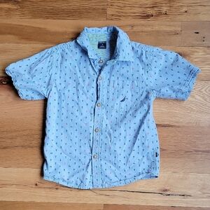 Nautica Kids Blue Short Sleeve Shirt Size 5